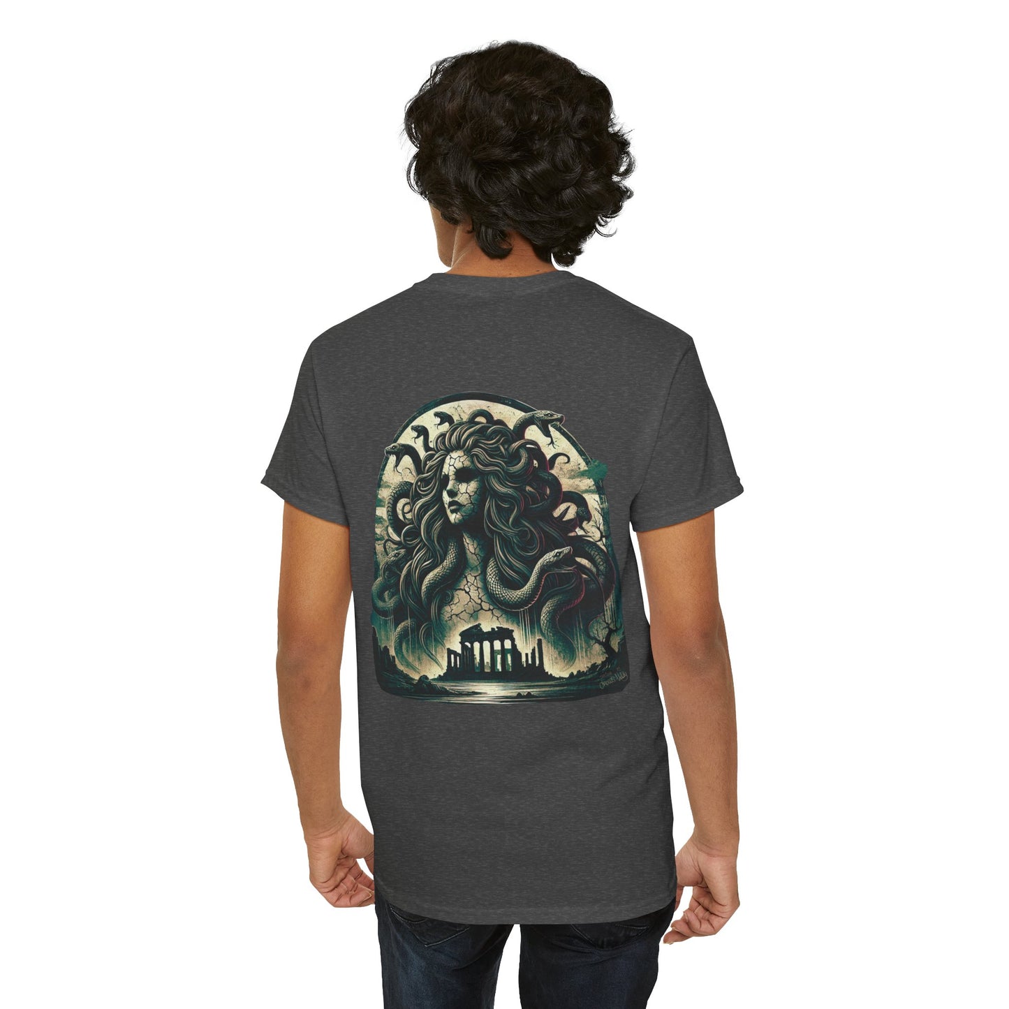 🌀 Camiseta Medusa & El Guerrero Maldito 🏛️