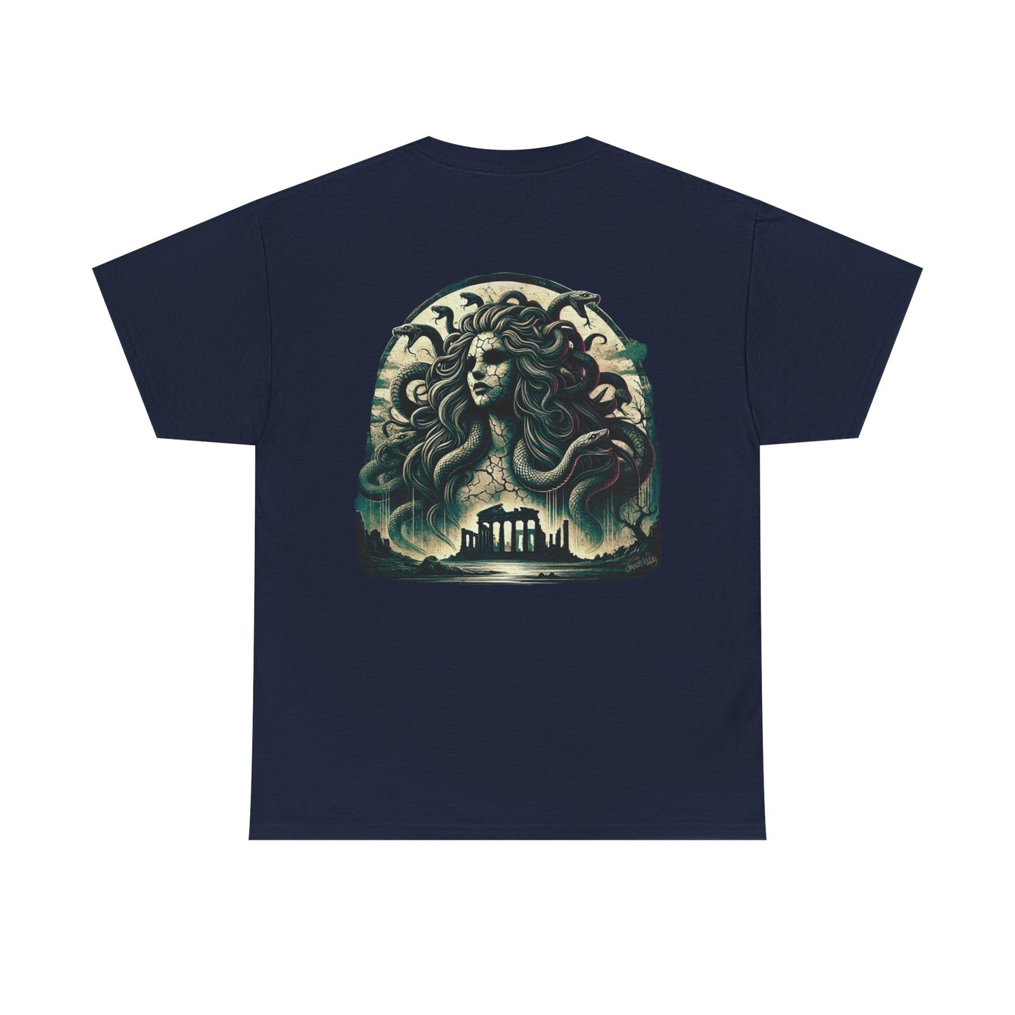 🌀 Camiseta Medusa & El Guerrero Maldito 🏛️