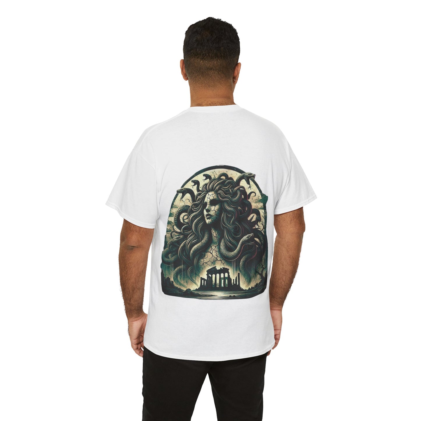 🌀 Camiseta Medusa & El Guerrero Maldito 🏛️