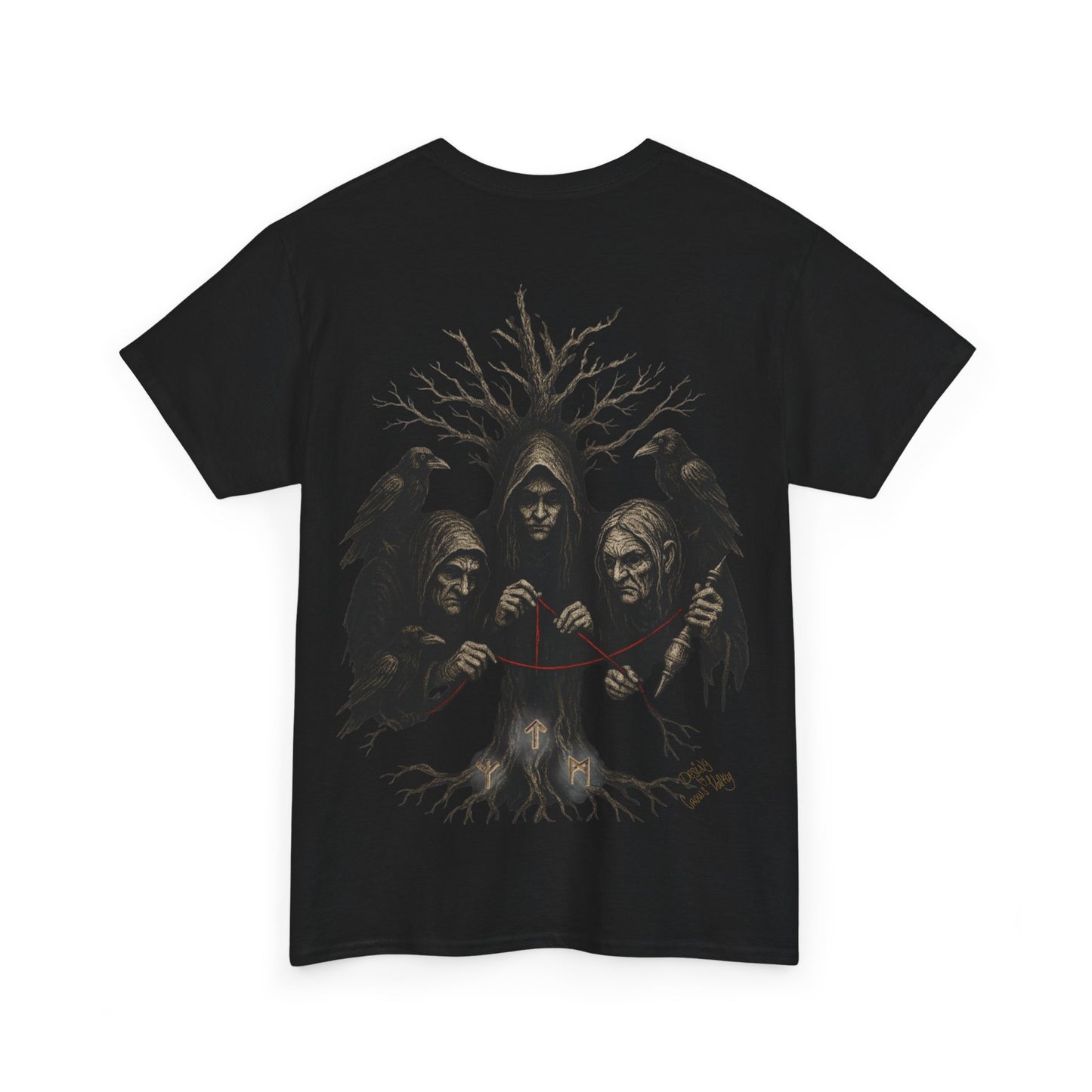 Camiseta hilos del Destino: La Mirada de las Nornas - Camiseta Crow's Valky