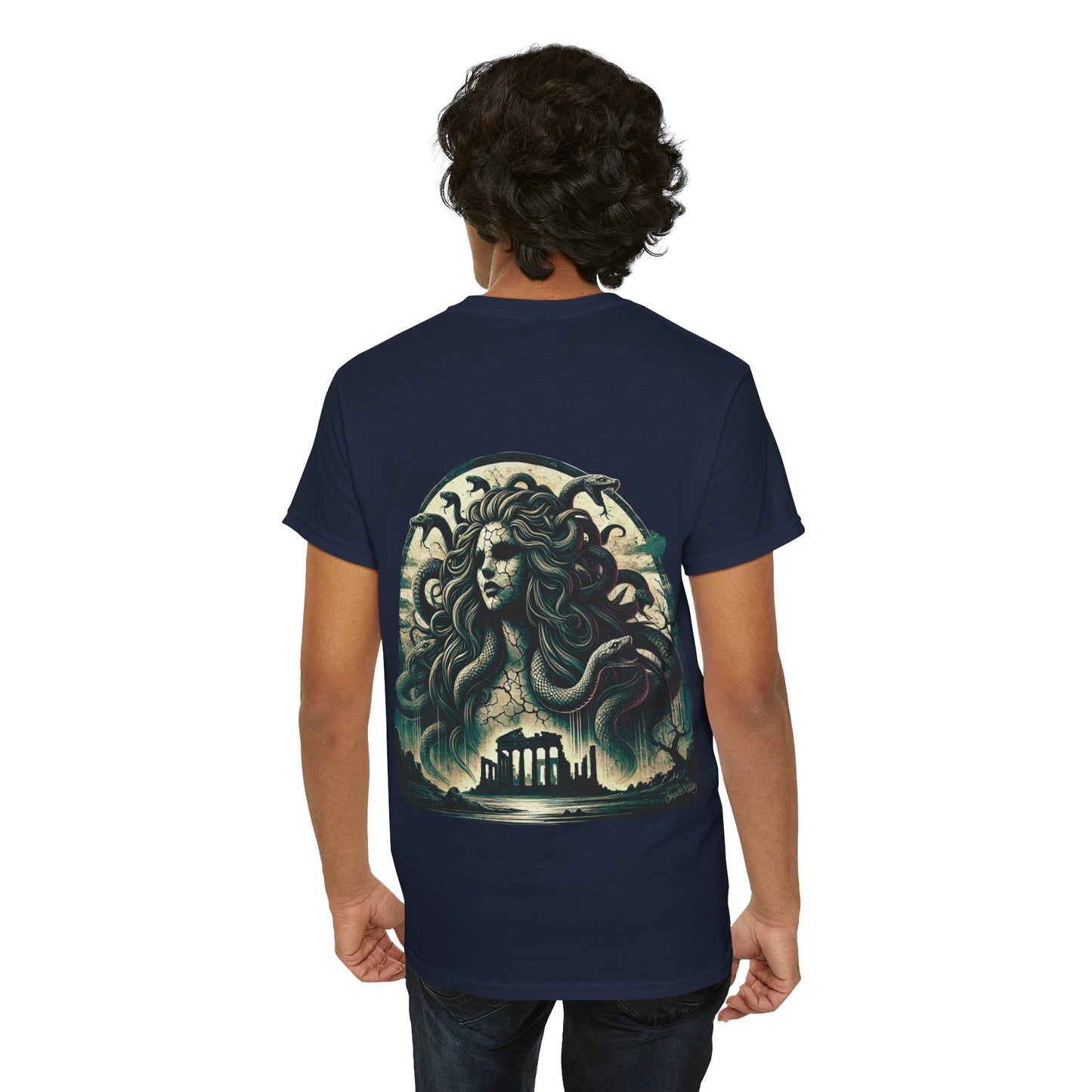 🌀 Camiseta Medusa & El Guerrero Maldito 🏛️