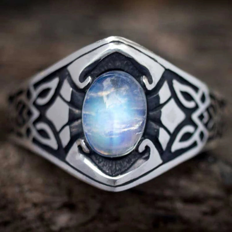 Anillo Lunar Celta – Piedra de la Luna & Magia Mística