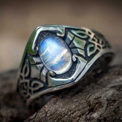 Anillo Lunar Celta – Piedra de la Luna & Magia Mística