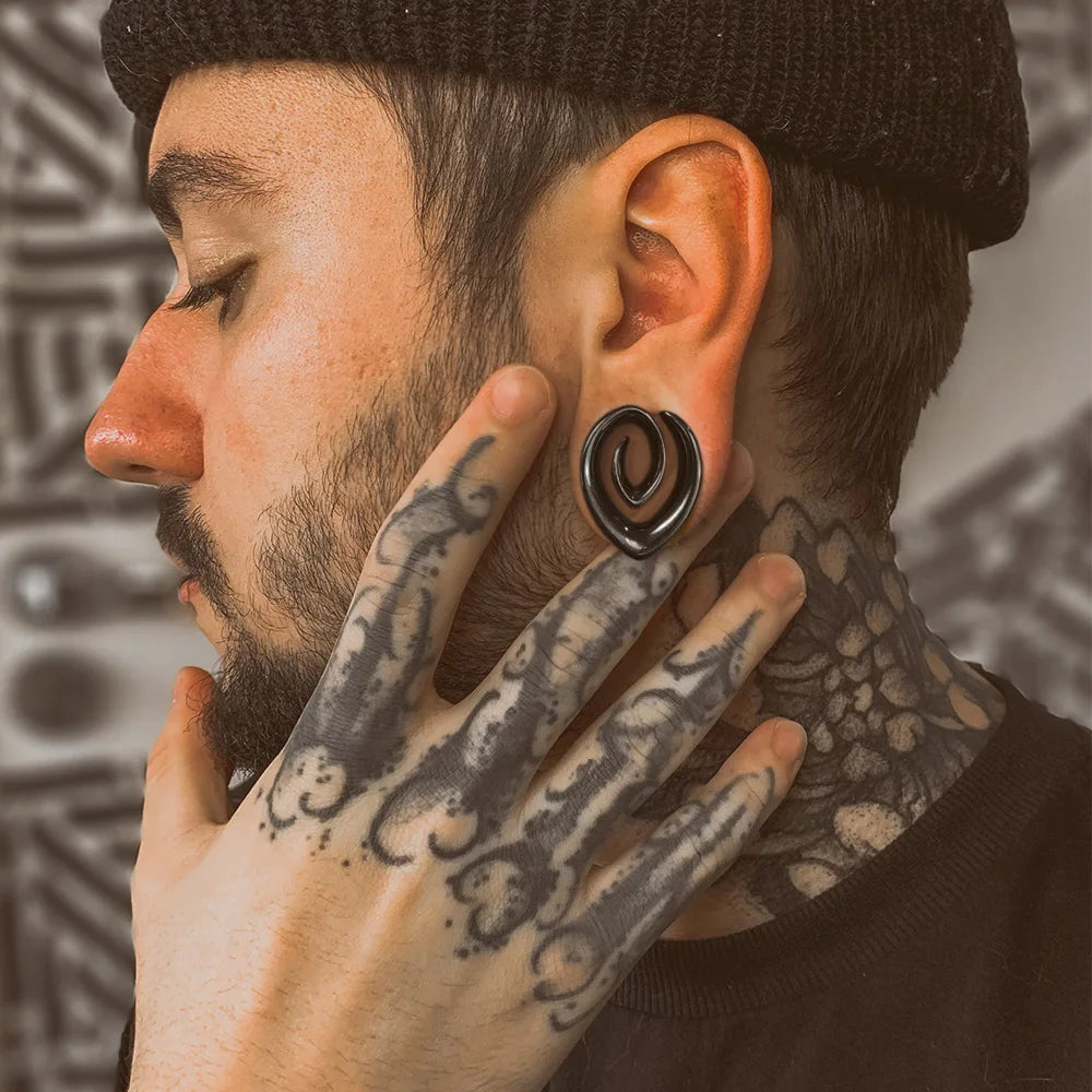 Expansor Espiral de Acero – Diseño Gótico & Elegante